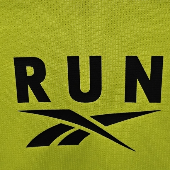 Reebok Top Women's Medium Neon Yellow Graphic Tee Runnin T-shirt - Picture 5 of 9